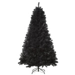 6ft Artificial Christmas Tree Unlit Douglas Fir With Realistic Branch Tips, Black Halloween Style EX-STOCK Canada 