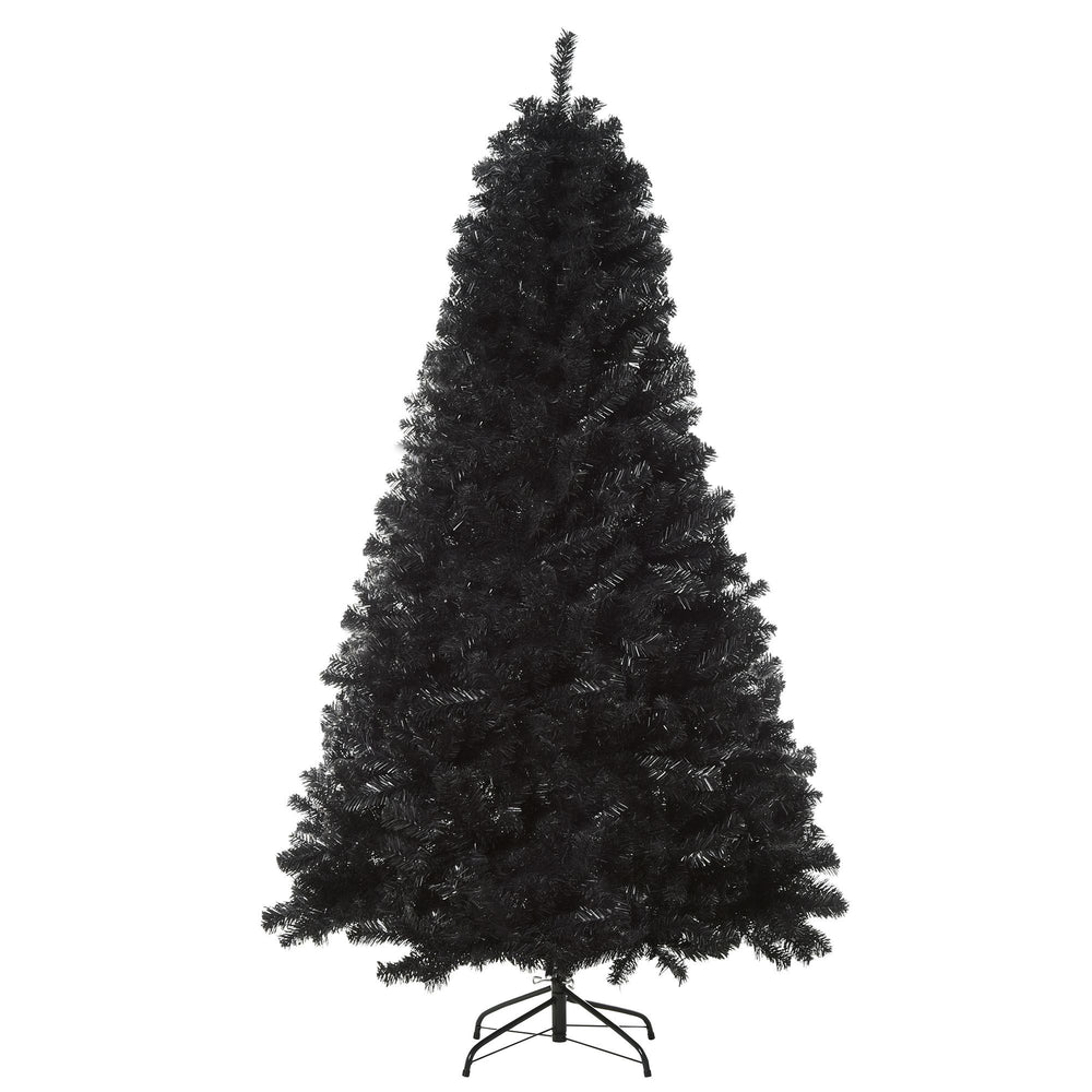 6ft Artificial Christmas Tree Unlit Douglas Fir With Realistic Branch Tips, Black Halloween Style EX-STOCK Canada 