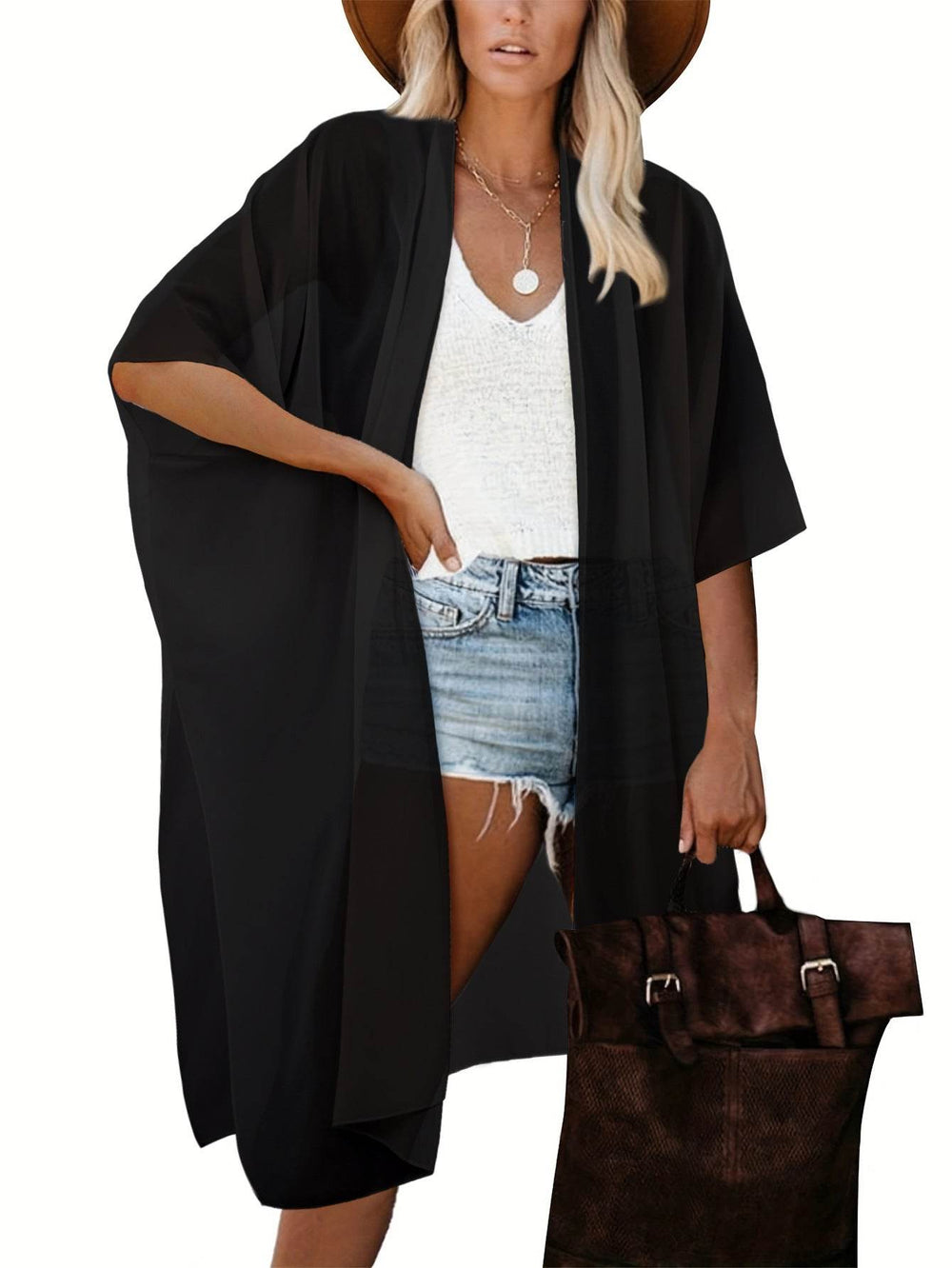 Spring Summer Printed Sun Protection Beach Kimono Cardigan Blouse top Women - EX-STOCK Canada