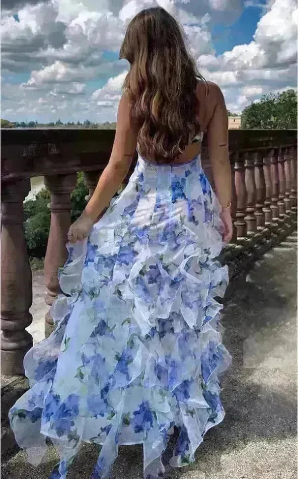 New Women's Spring And Summer Dew Fairy Sleeveless Backless Floral Long Dress - EX-STOCK CANADA