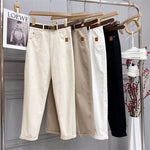 Plus Size Women's High Waist Denim Thick Trousers - EX-STOCK Canada