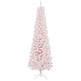 6ft Flocked Christmas Tree, Pencil Christmas Tree With Realistic Branch Tips, Folding Metal Stand EX-STOCK Canada 