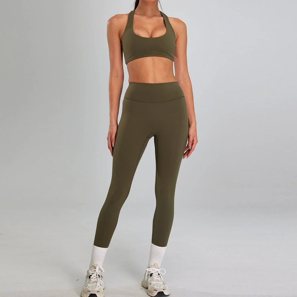 High-intensity Sports Suit Outdoor Running Nude Feel Workout Clothes Slimming High Waist - EX-STOCK CANADA