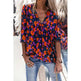 Women Casual Spring Summer New Style Blouse top Printing V-Neck Long-Sleeved - EX-STOCK CANADA