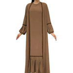 Elegant Two piece for ArabWomen Abaya Underwear dress and Kimono Abaya Open front Abaya for Middle Easter Arab Dubai Women - EX-STOCK Canada