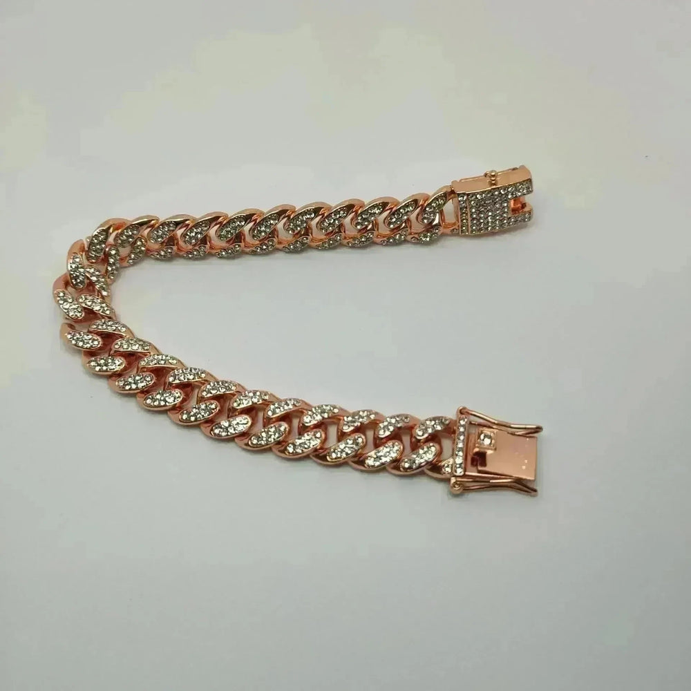 Alloy Line Cuban Link Chain Diamond Bracelet - EX-STOCK CANADA