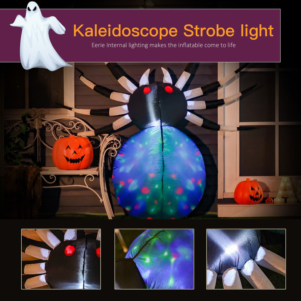 5Ft Long Halloween Giant Scary Spider LED Lighted Airblown Inflatable Lawn Decoration Holiday Season Garden Decor EX-STOCK Canada 