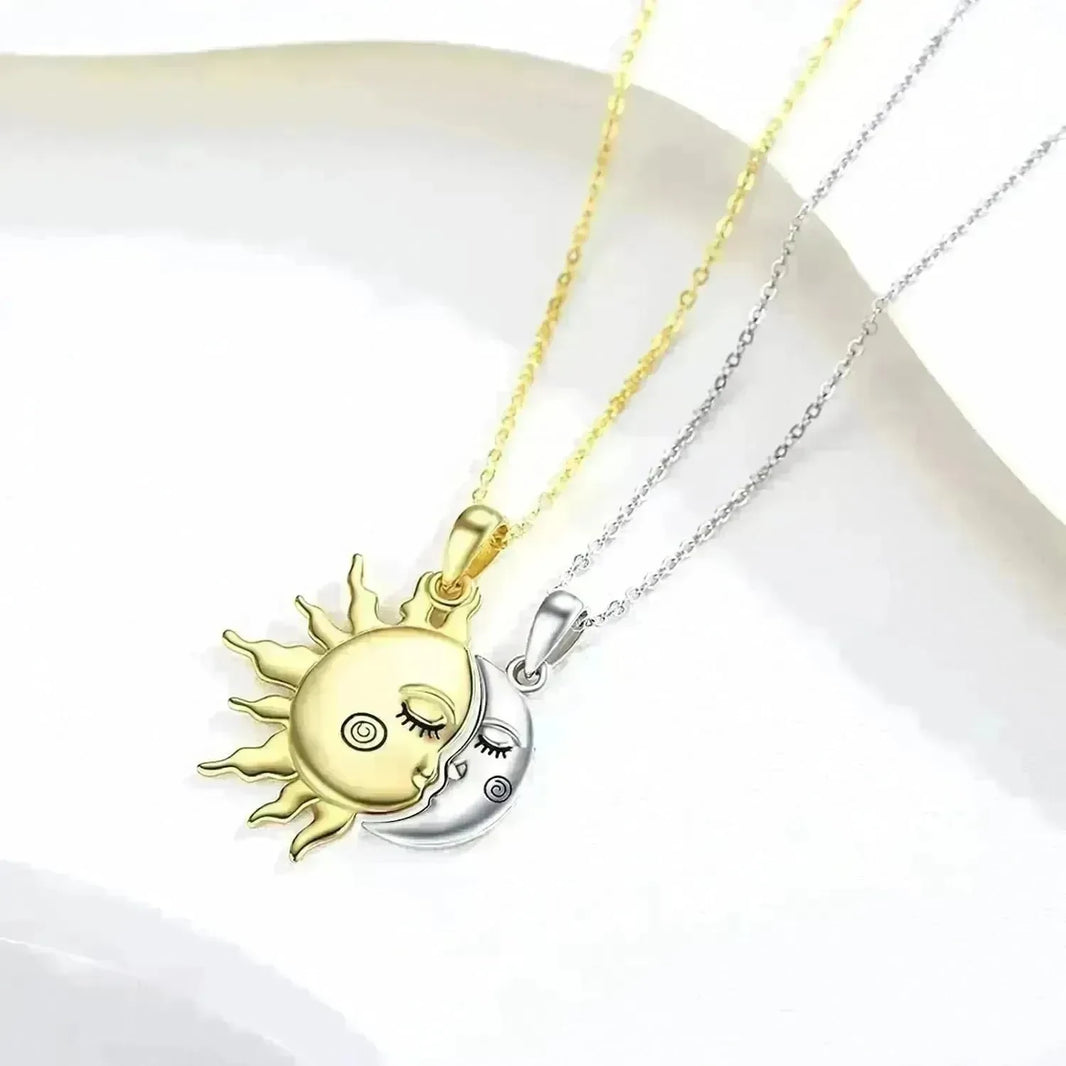 18K Golden Magnetic Sun Star Necklace Fashion Personality Couple Pendant Necklace Valentine's Day Gift - EX-STOCK CANADA