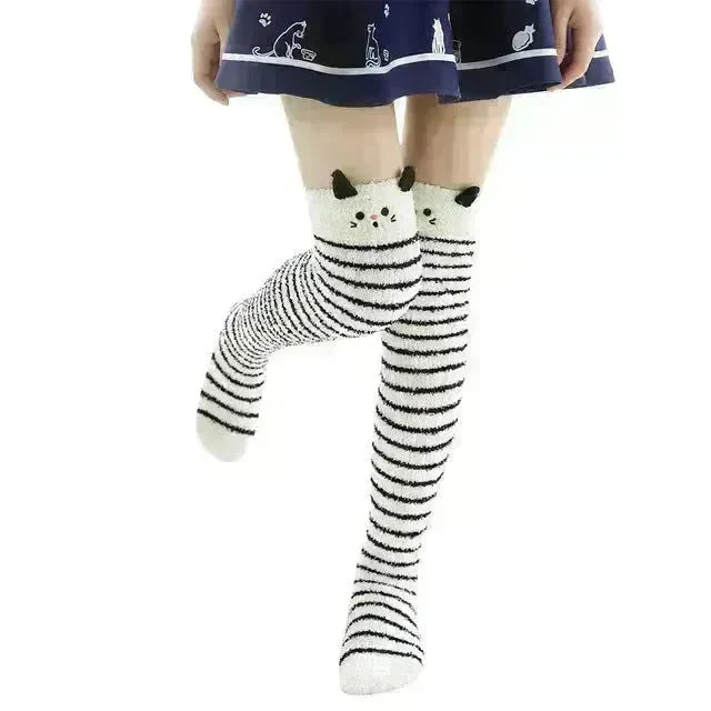 Christmas Long Socks Winter Women Striped Stockings New - EX-STOCK CANADA