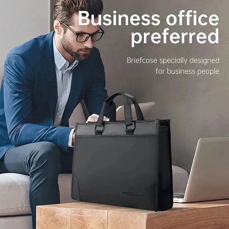 Men's Business Handheld Notebook Computer Best Leather Black Briefcase - EX-STOCK Canada