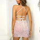 French Sequined Suspender Short Dress Summer Tight Slim Beauty Backless Hip-hugging Women Mini Dress - EX-STOCK CANADA