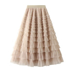 Cake Skirt Women's White Gauze long Layered tulle Skirt - EX-STOCK Canada