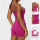 Thin Strap Yoga Clothes Shorts Suit Nude Feel One-piece Workout Top - EX-STOCK CANADA