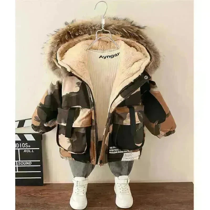 Boy Foreign-style Baby Winter Camouflage Padded Jacket - EX-STOCK CANADA