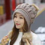 Women Cozy Knit Fleece-Feel Beanie With Ear Flaps Winter Hat Perfect For Skiing & Outdoor Activities - EX-STOCK Canada