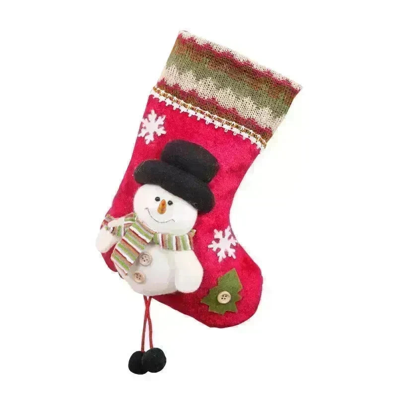 Christmas Stockings Gift Bag Flannel Small Size Hanging Decorations - EX-STOCK CANADA