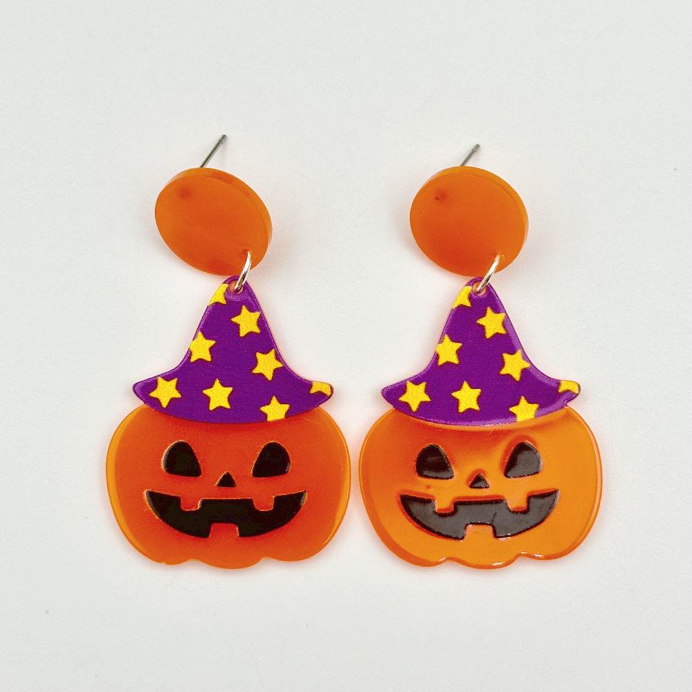 Halloween Day Ornament Colorful Ghost Eyes Funny Acrylic Earrings For Women - EX-STOCK Canada
