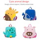 Four animal-themed children's backpacks on a white background