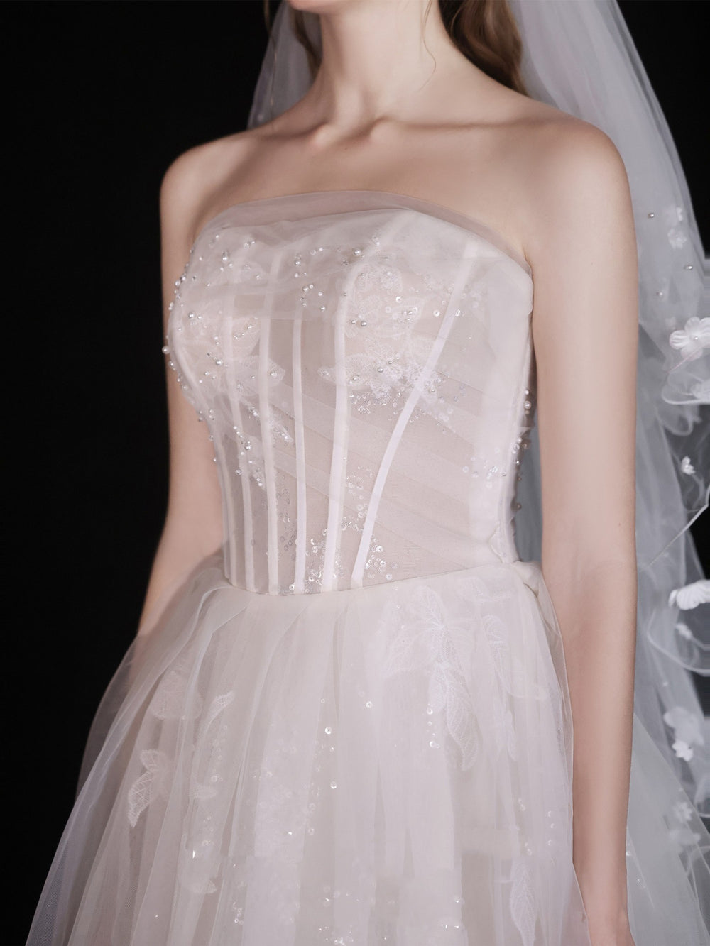 White Wedding Bridal Dress Light Yarn Dinner Tube Top Dress EX-STOCK Canada 