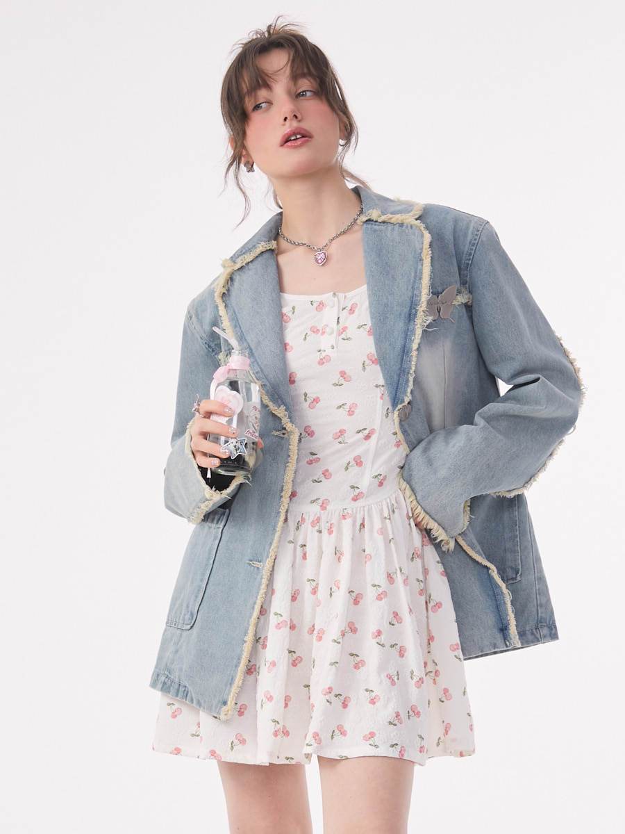 Casual Loose Denim Suit Jacket For Women - EX-STOCK Canada