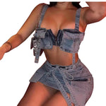 New Denim Strapless Dress Suit Hot Girl Short - EX-STOCK Canada