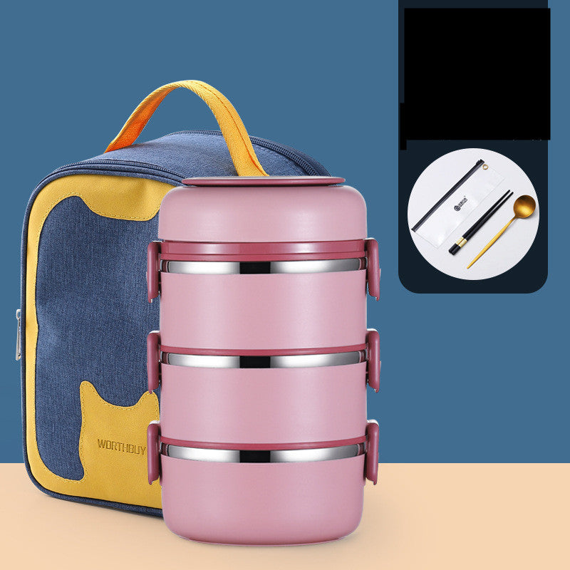 304 Stainless Steel Insulated Barrel Multi-layer Lunch Box EX-STOCK