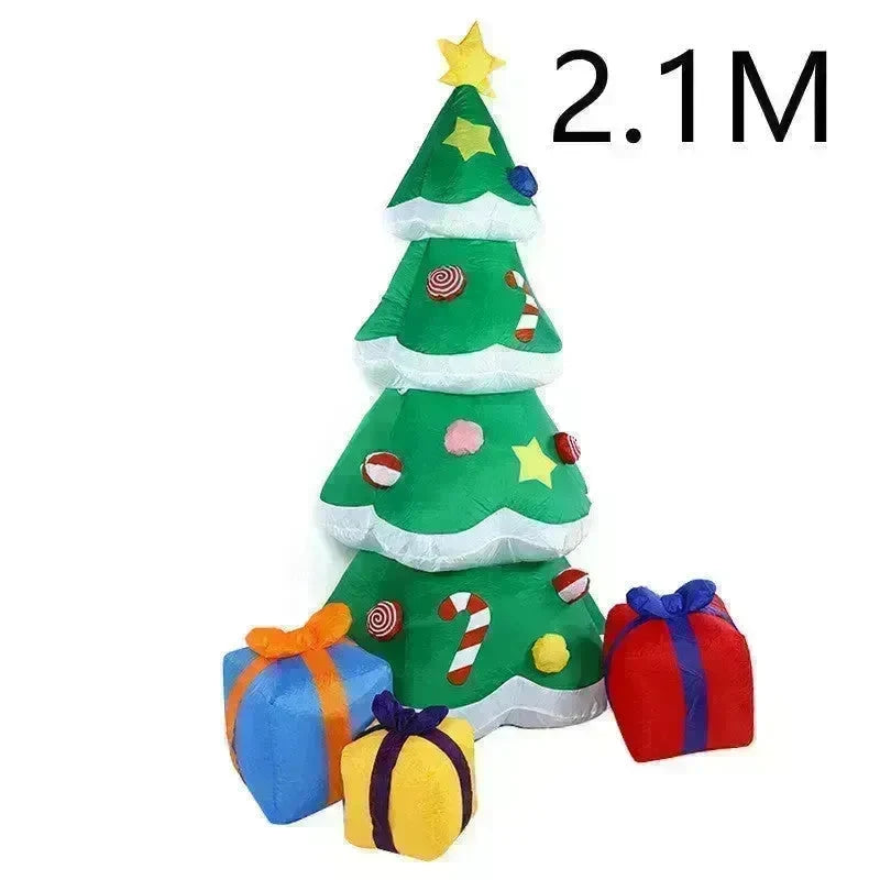Christmas LED Lights Glowing Santa Tree Snowman Inflatable Doll Outdoor Yard Garden Decor - EX-STOCK CANADA