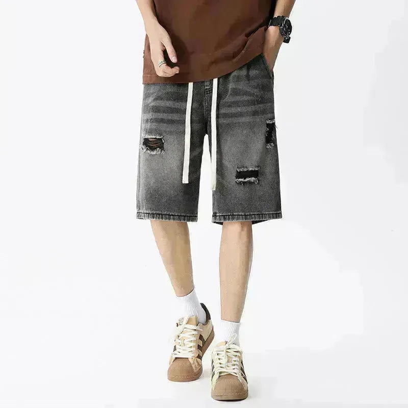 American Washed prepara vecchi pantaloncini di jeans strappati mensa strade pop pop da uomo jean shorts