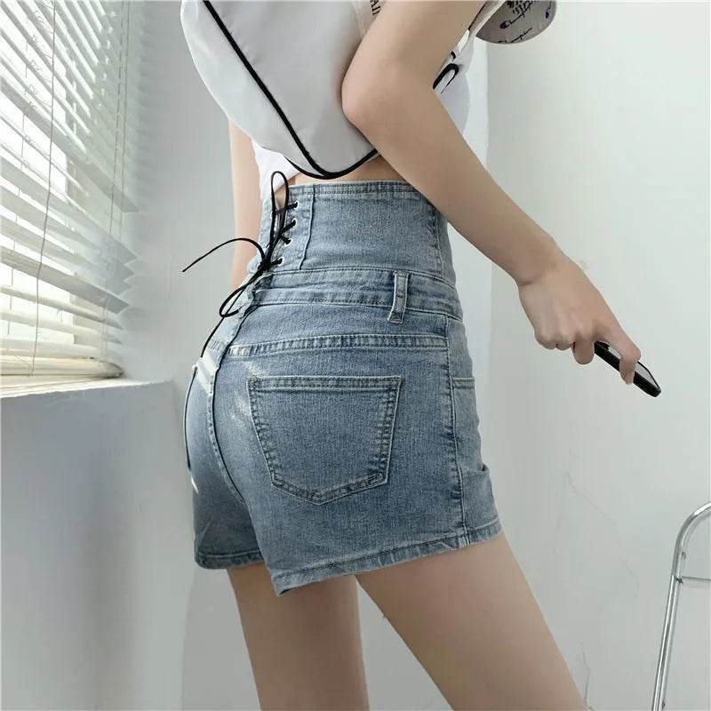 Summer High Waist Denim Rope Shorts For Women - EX-STOCK Canada