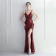 Colorful Sequin Sling Split Sheath Long Dinner Party Dress EX-STOCK Canada 