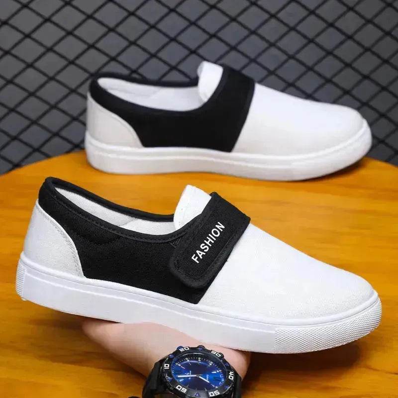 Canvas Flat Shoes Men Velcro Fashion Casual Unisex Sneakers - EX-STOCK Canada