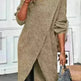 Front Split Winter Sweater Mini Tunic Dress - EX-STOCK CANADA