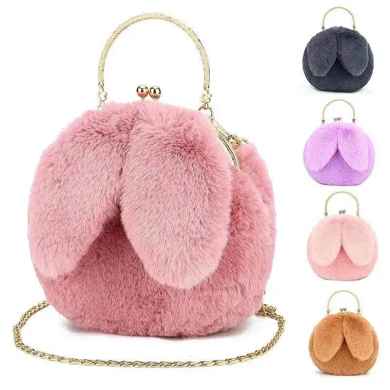 Baby Girl Fashion chain ear plush handbag - EX-STOCK Canada