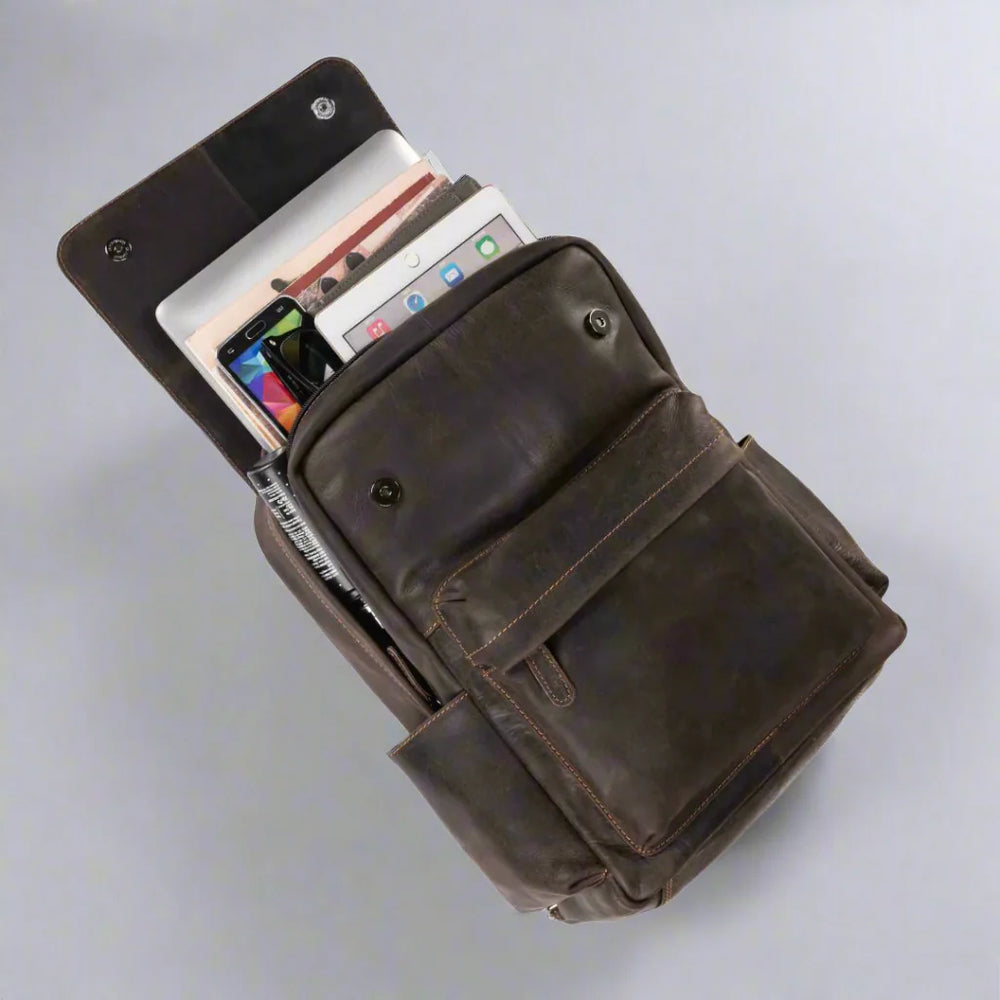 Mochila vintage para portátil de cuero GreenwoodEX-STOCK Canada 