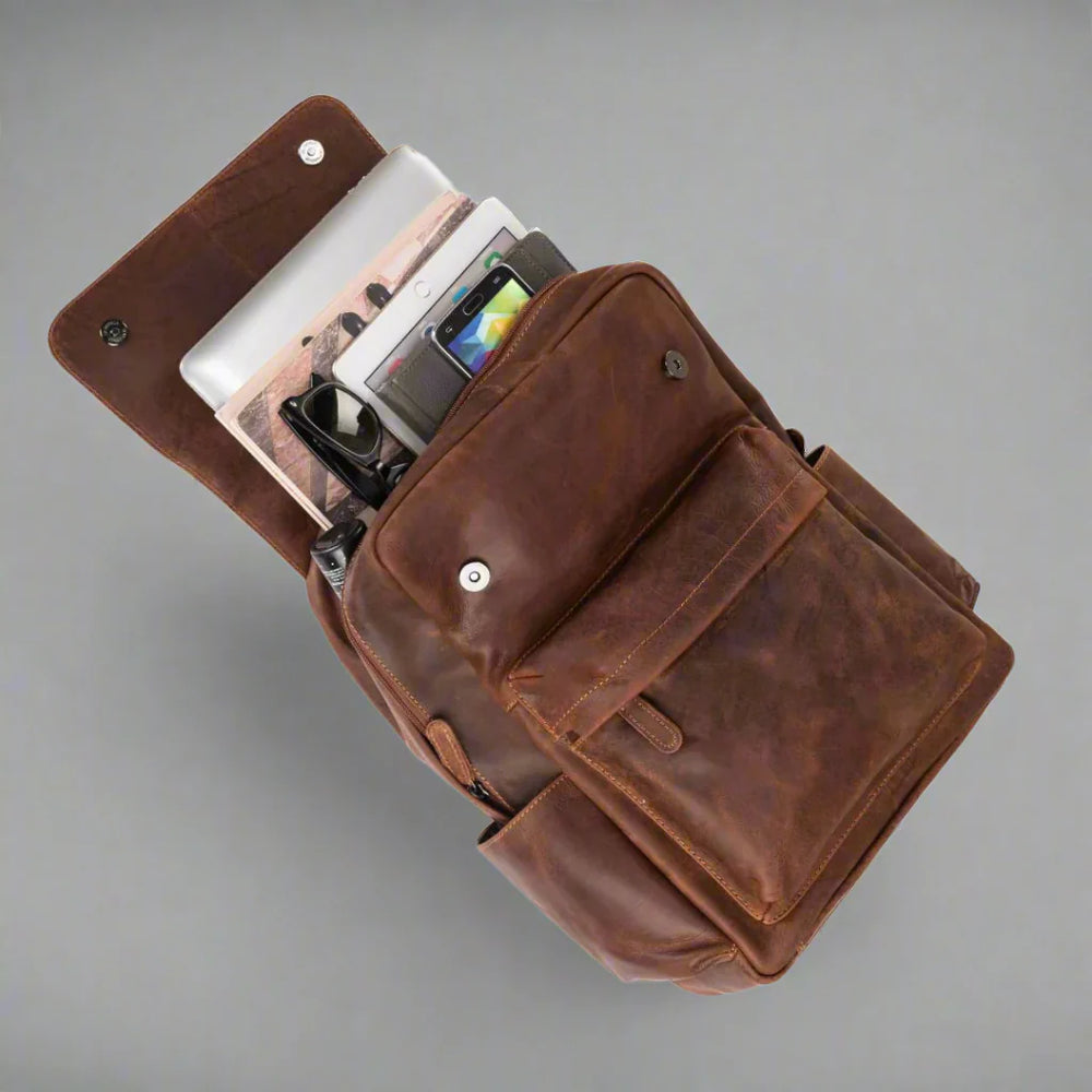 Mochila vintage para portátil de cuero GreenwoodEX-STOCK Canada 