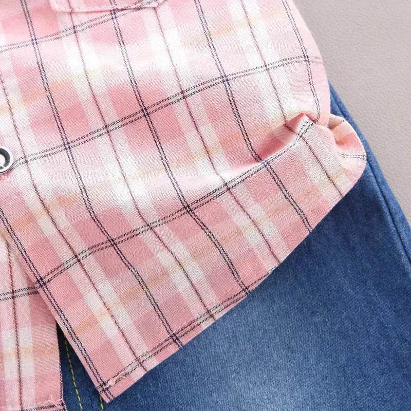 Children's Striped Shirt Denim Shorts Two-piece Set - EX-STOCK Canada