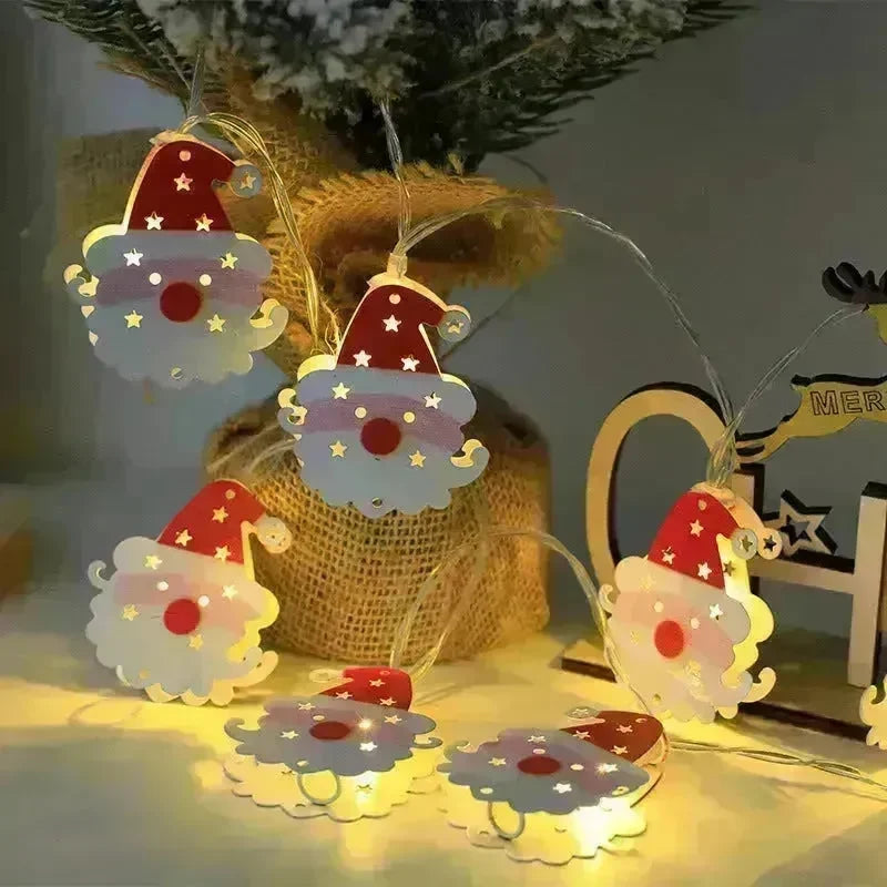 Christmas LED Light String Santa Claus Elk Snowman Xmas Ornament String Light Christmas Decorations New Year Navidad Gift - EX-STOCK CANADA