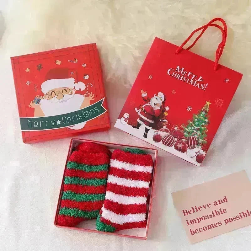 Fashion Simple Coral Fleece Christmas Stockings Gift Box - EX-STOCK CANADA
