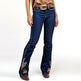 Butt-Lifting Mid-Rise Bootcut Jeans - Intricate Statement Embroidery On Leg & Pockets, Perfect Vaquera Vibe EX-STOCK Canada 