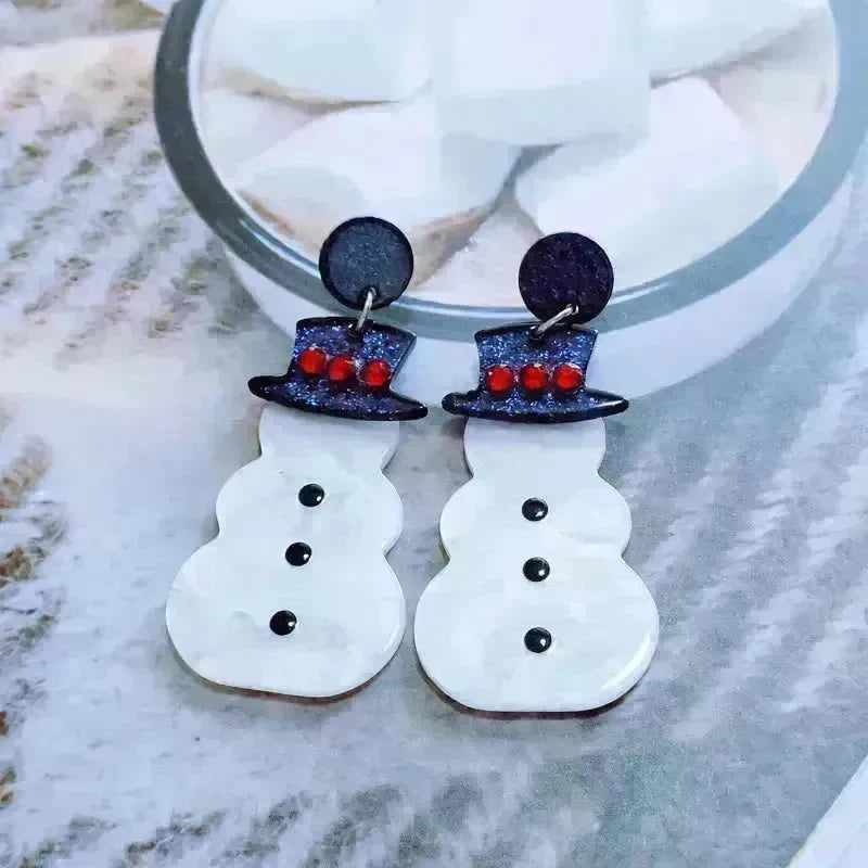 Sweet Christmas Tree Earrings With Rhinestones New Fashion Christmas Acrylic Earrings Women's Jewelry - EX-STOCK CANADA