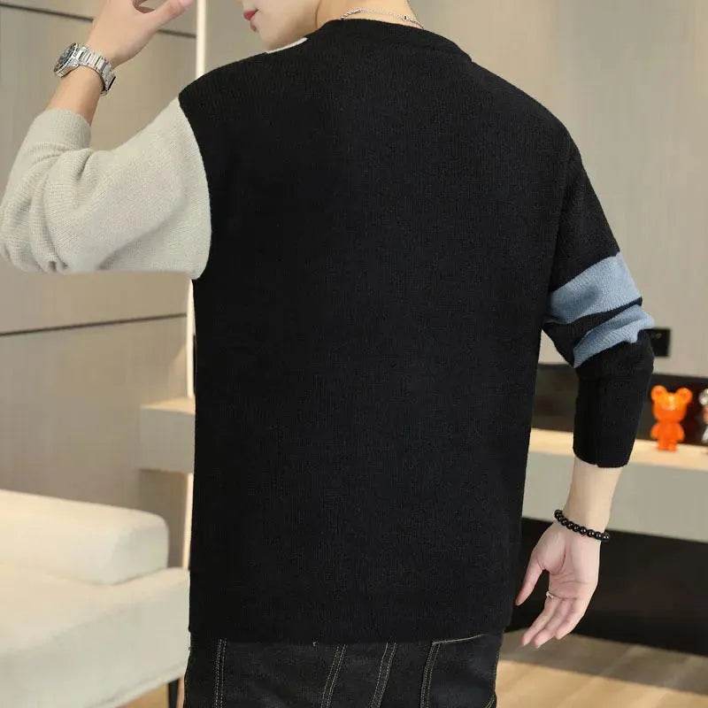 Fall Winter Crew Neck Warm Pullover Sweater Men - EX-STOCK Canada