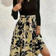 Floral Print Long Sleeve Skirt Dress Fashion Round Neck Flared Dress for Women - EX-STOCK CANADA