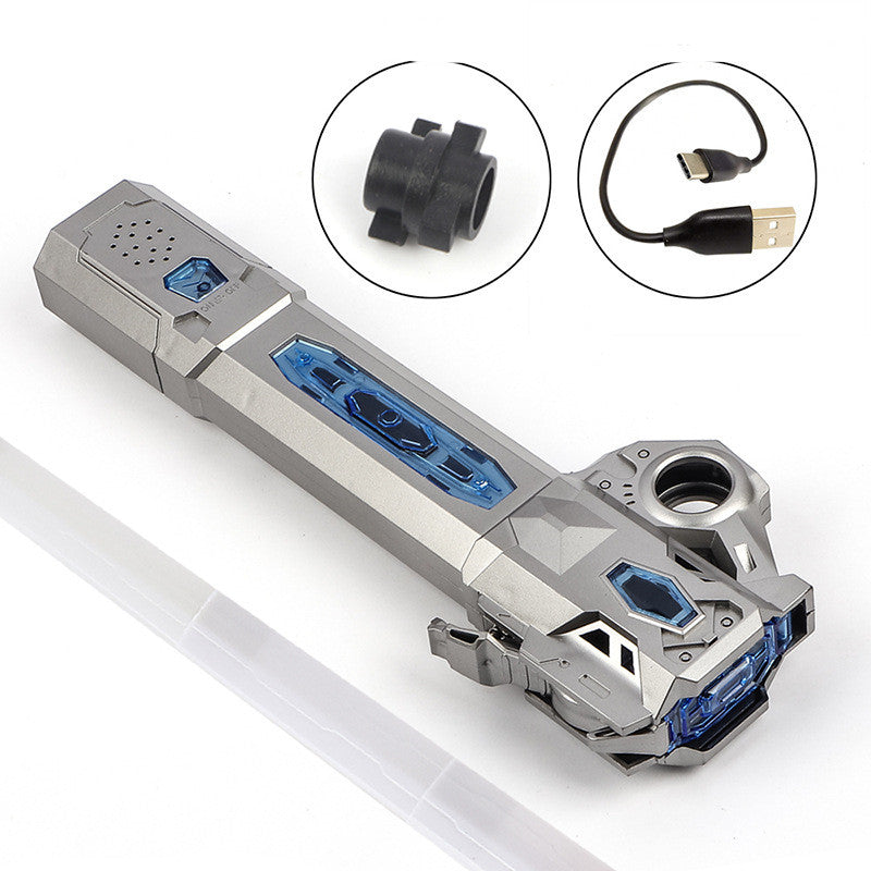 Pad de refroidissement pour ordinateur portable de jeu avec lumières LED bleues et câble USB sur fond blanc