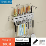 Wall-Mounted No-Drill Kitchen Utensil Rack with Hooks — product view 10 of 17 | EX-STOCK