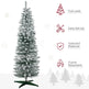 6ft Tall Pencil Artificial Christmas Tree, Holiday Decor With Snow Flocked Branches, Green EX-STOCK Canada 