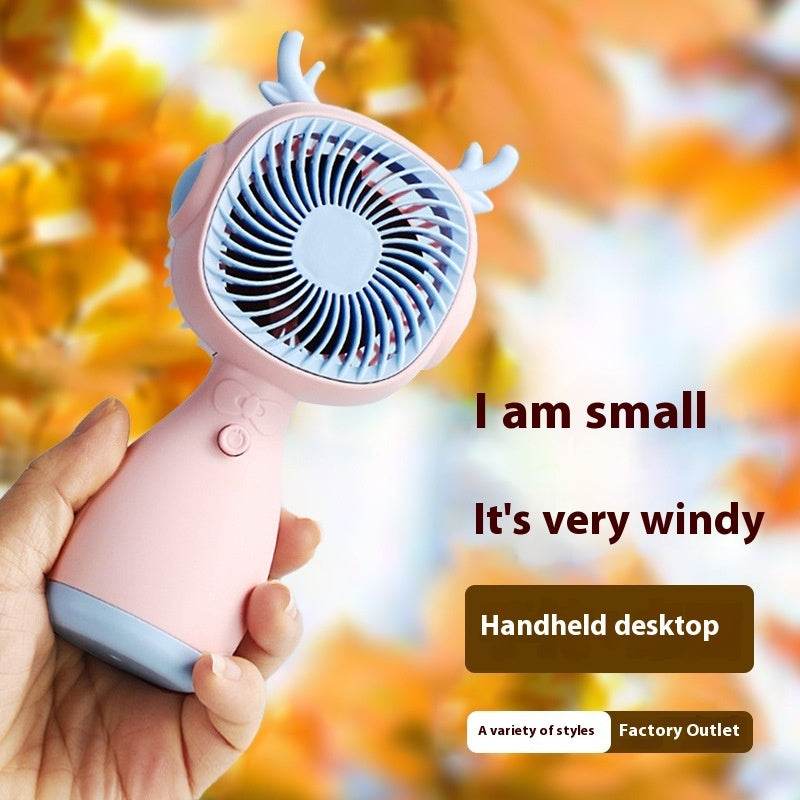 Small Handheld Fan Desktop Cartoon Mini Electric Usb Student Portable Gift - EX-STOCK Canada