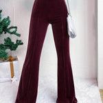 High Waist Lamp Wick Corduroy Bell-bottom Pants Wide Leg Women - EX-STOCK Canada