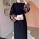 Temperament Printed Loose Long Muslim Gown Dress - EX-STOCK Canada