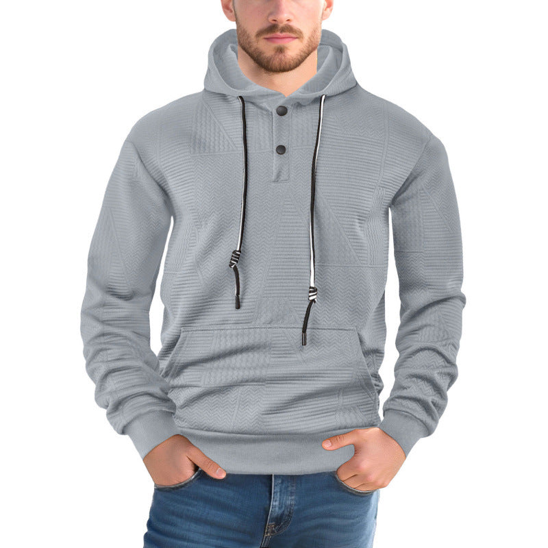 Pullover Solid Color Casual Sports Loose Long Sleeve Hooded Sweater Men EX-STOCK Canada 