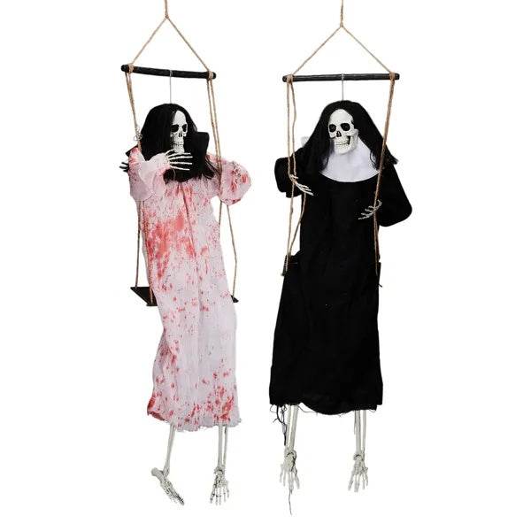 Outdoor Halloween Decorations 2 Packs Hanging Ghosts Decor With Lighted Up Eyes And Horror Scream, 3ft Scary Grim Reaper Swinging Ghost Flying For Yard Patio Lawn Garden - EX-STOCK Canada